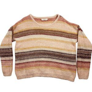 - mulitcolored crew neck sweater size medium  by cream